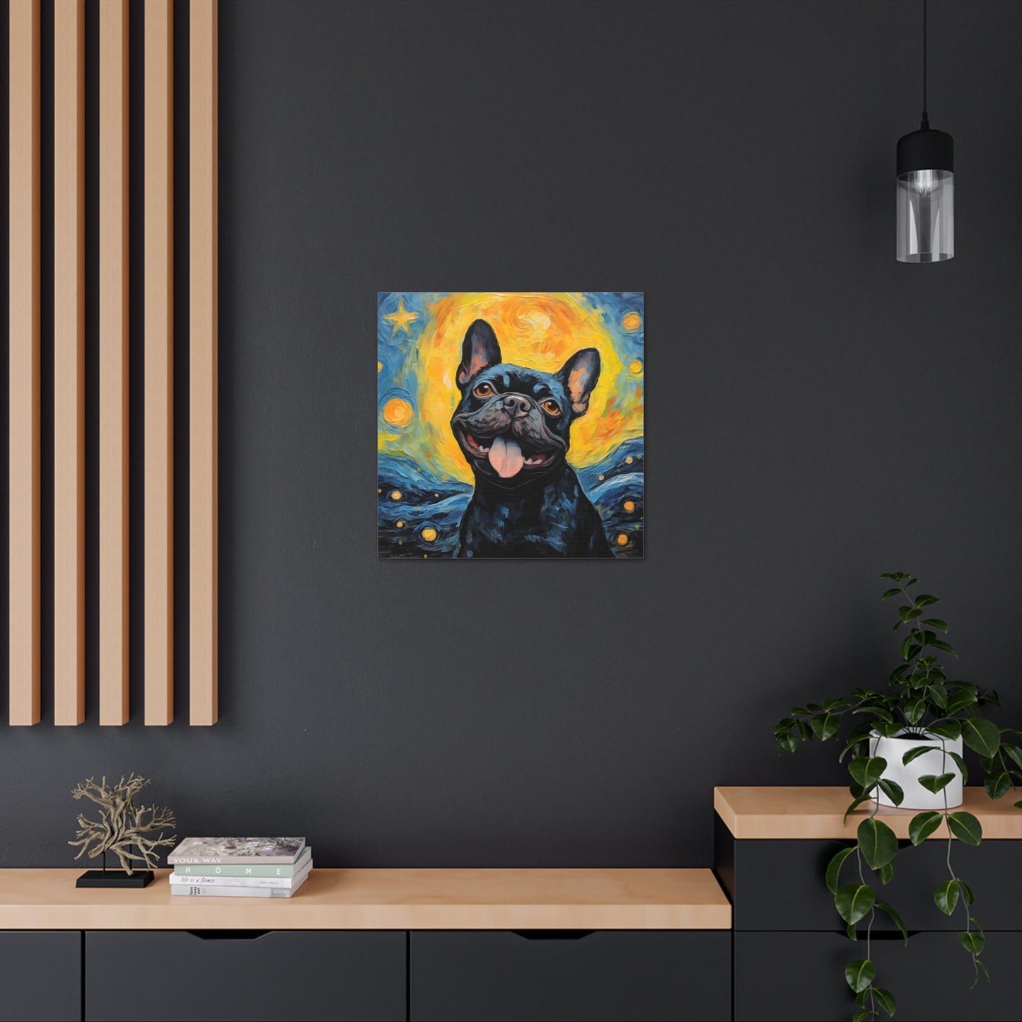 French Bulldog Van Gogh Canvas Print