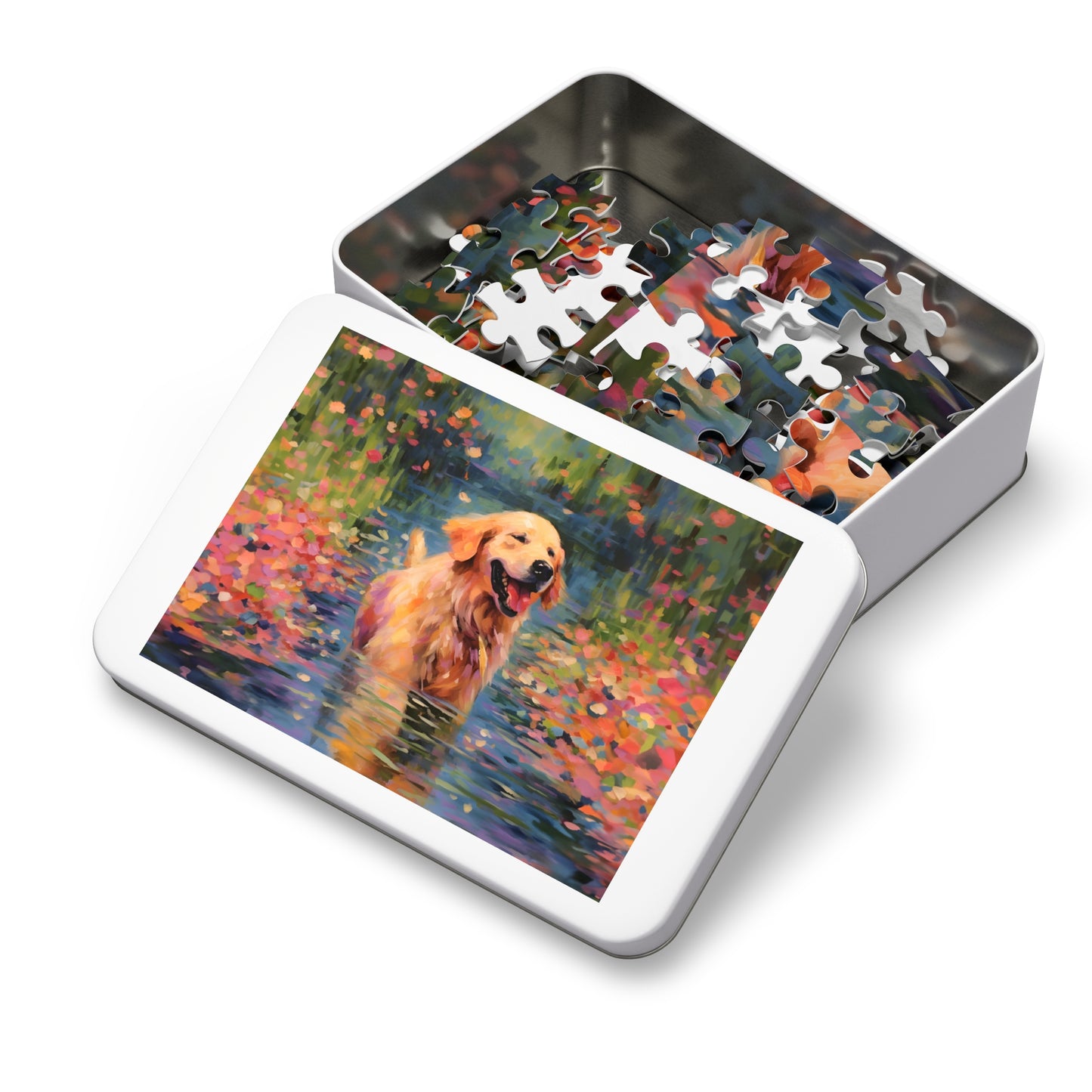 Golden Retriever Monet Puzzle (30, 110, 252, 500,1000-Piece)