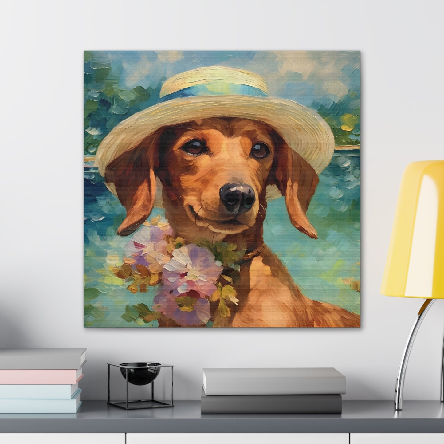 Dachshund Monet Canvas Print