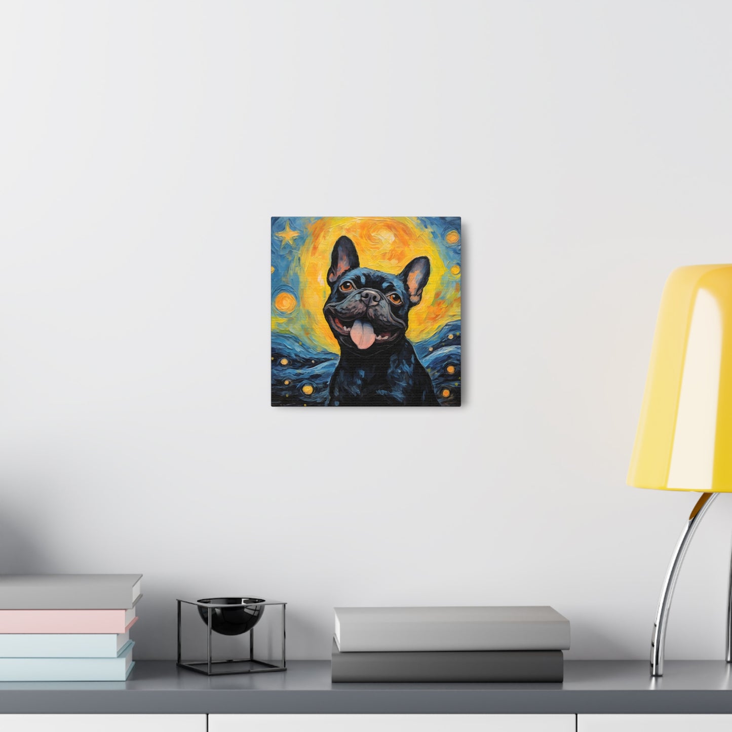 French Bulldog Van Gogh Canvas Print